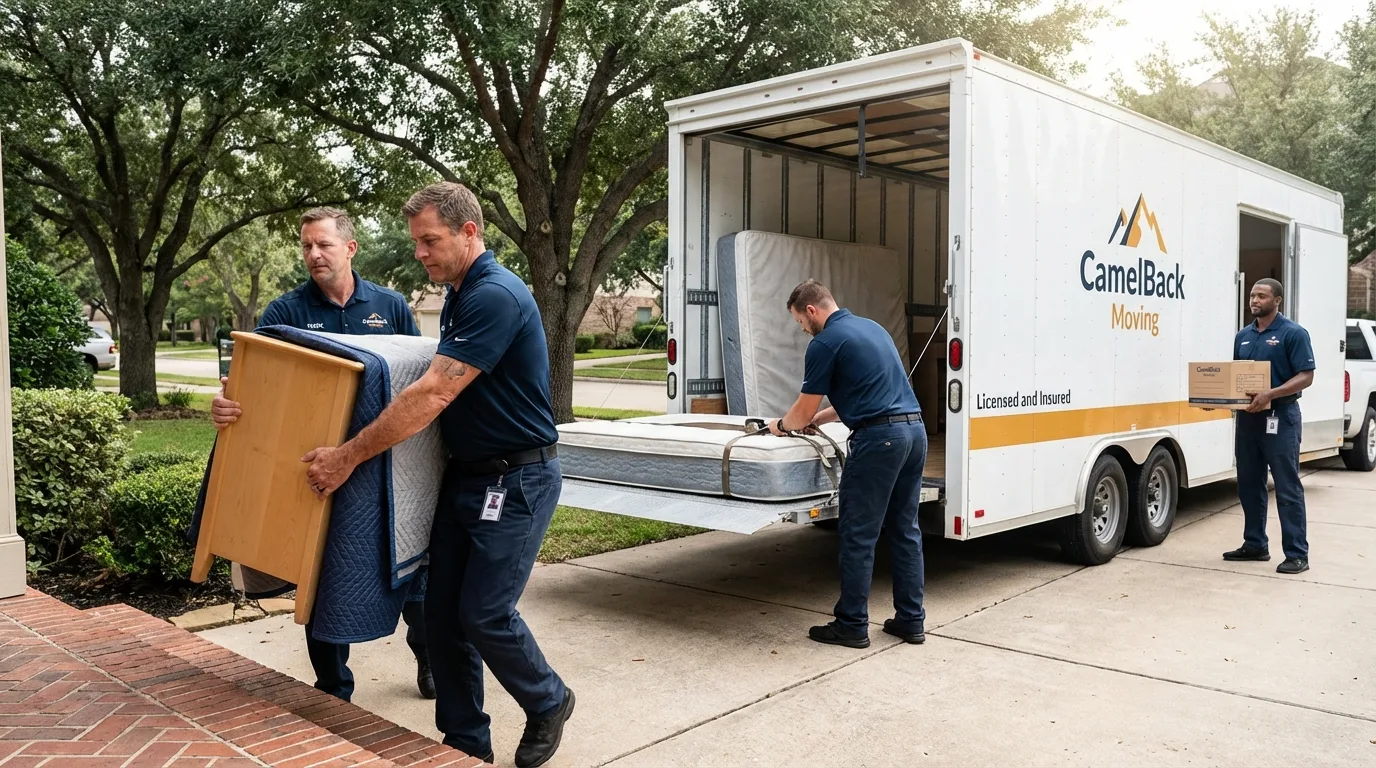 Crew loading residential truck for cross-state move from Dalton, PA